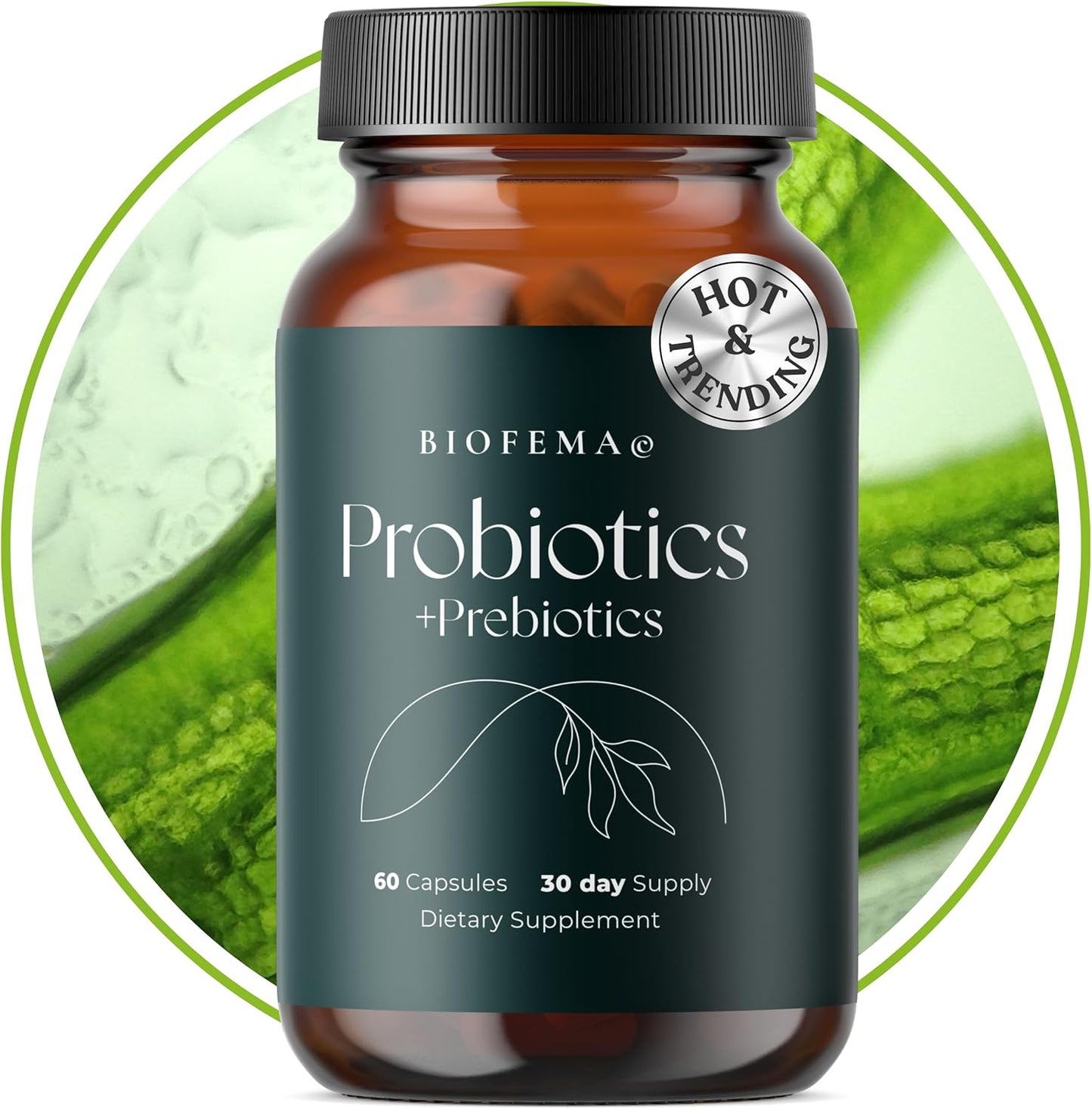Women's Acidophilus Probiotic with Prebiotics - 40 Billion CFUs for Digestive Health and Bloating Relief - 60 Vegan Capsules - 4 Researched Strains