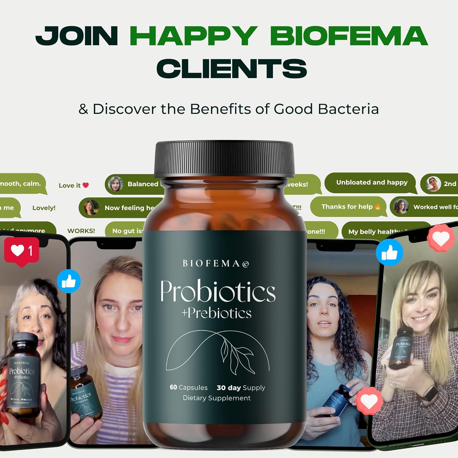 Women's Acidophilus Probiotic with Prebiotics - 40 Billion CFUs for Digestive Health and Bloating Relief - 60 Vegan Capsules - 4 Researched Strains