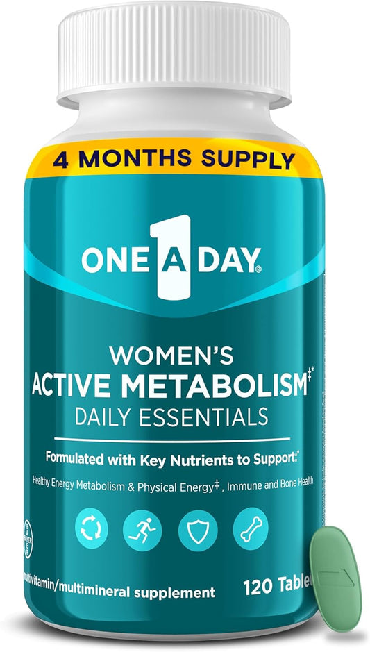 Women's Active Metabolism Multivitamin with B-Vitamins, Vitamin D, Magnesium - 120 Count