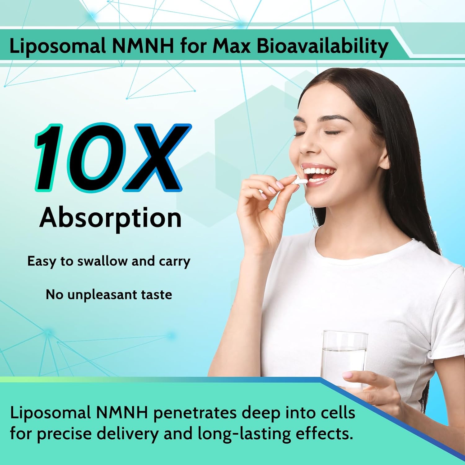 Women's Anti-Aging NMN Supplement with Liposomal NMNH, Trans-Resveratrol & Betaine - 120 Capsules for NAD+ Support