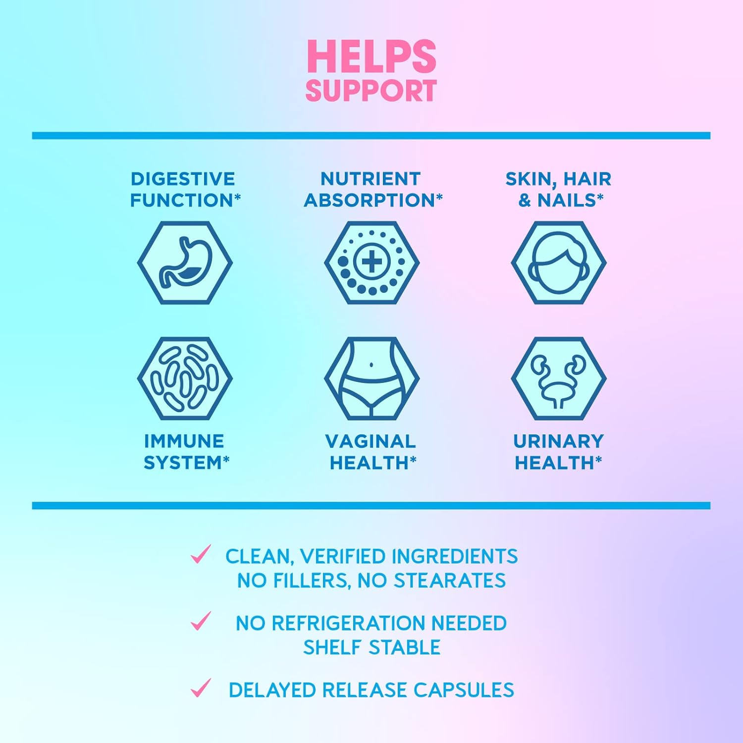 Women's Beauty Probiotics: 35 Billion CFU, 14 Strains with Biotin, Collagen, Prebiotics - Digestive Health, Hair Skin Nails, Vaginal Supplement - 90 Capsules