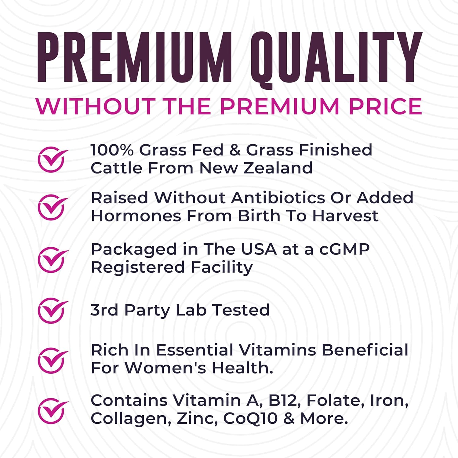 Women's Beef Organ Supplement for Energy & Health - Liver, Kidney, Heart, Uterus Tissue - Pasture Raised in NZ - 120 Capsules