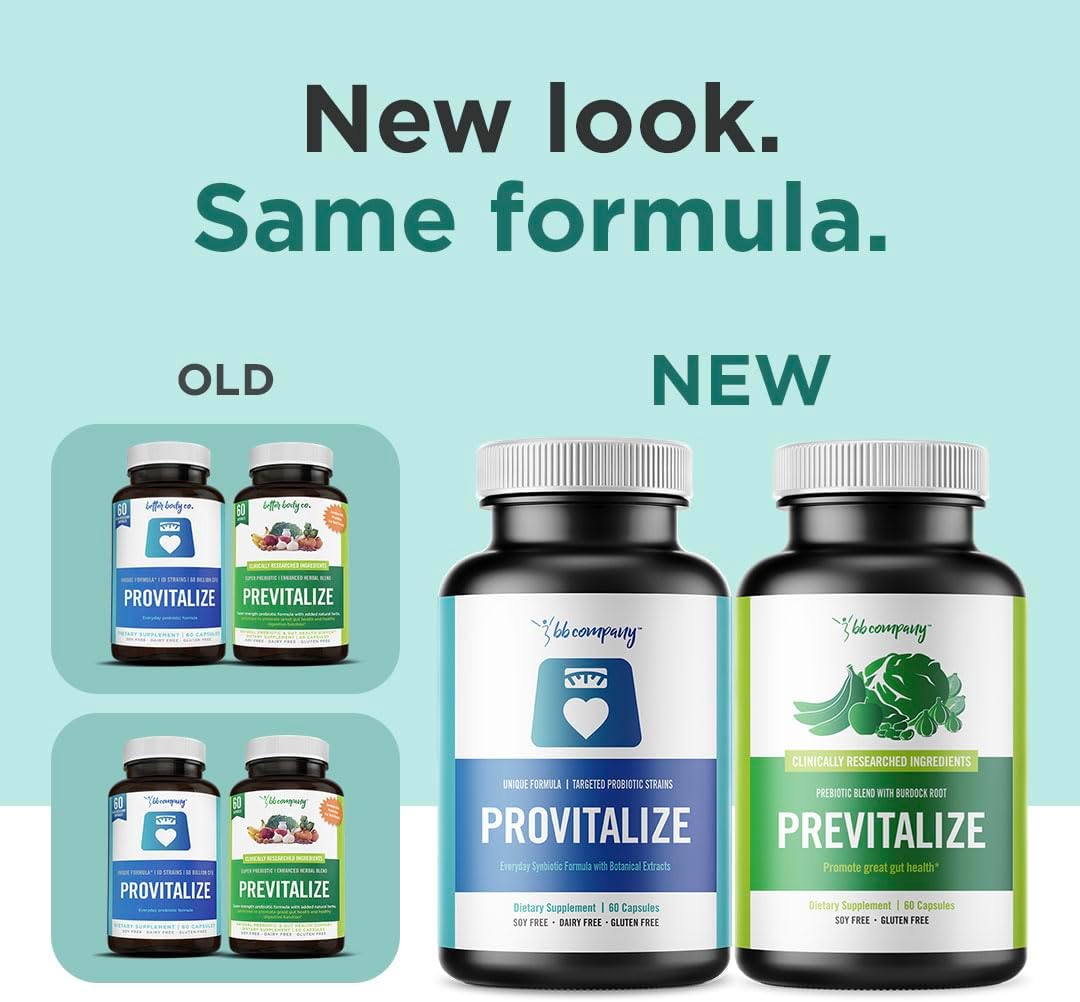 Women's Bloating Relief Bundle with Prebiotics & Probiotics - Provitalize & Previtalize - 30 Day Supply