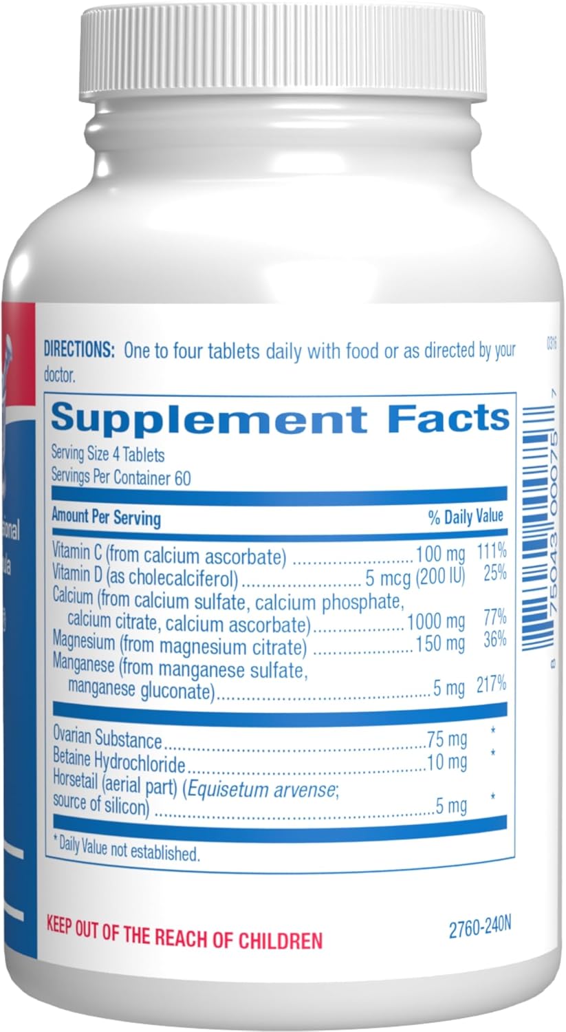 Women's Bone Health Supplement - Clinical Formula with Magnesium, Calcium, Vitamin D3 & Trace Minerals - Easy to Swallow Tablets - 240 Count