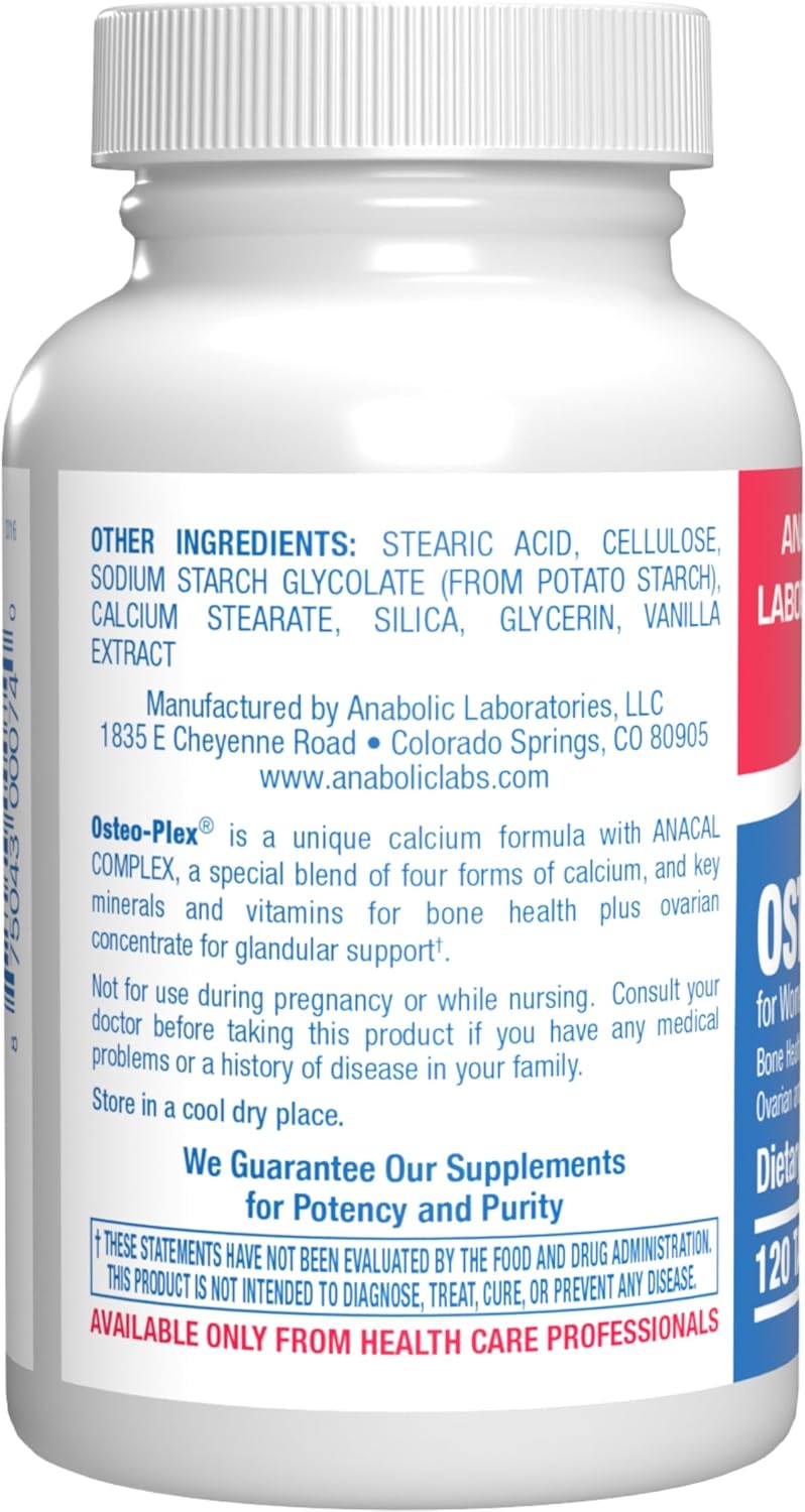 Women's Bone Health Supplement with Magnesium, Calcium, Vitamin D3 - Anabolic Laboratories Osteo-Plex Clinical Formula - 120 Tablets