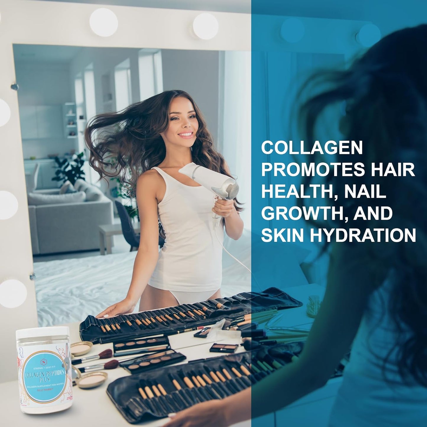 Women's Collagen Peptides Powder with Hyaluronic Acid & Vitamin C for Hair, Skin, Nails & Joints - Grass Fed Bovine, 20-40 Servings