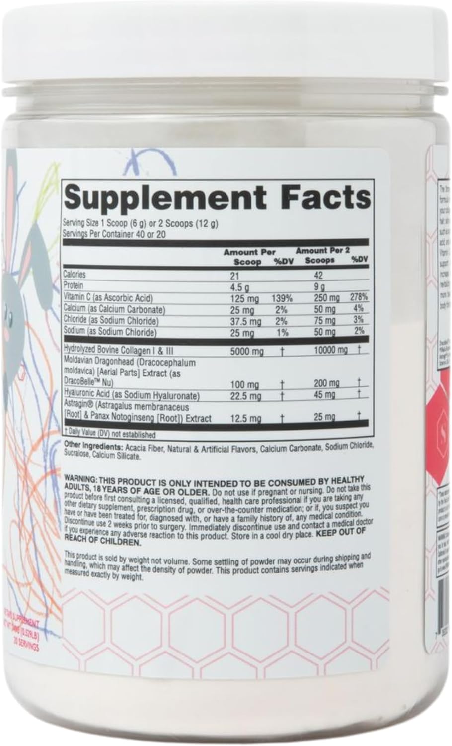 Women's Collagen Peptides Powder with Hyaluronic Acid & Vitamin C for Hair, Skin, Nails & Joints - Grass Fed Bovine, 20-40 Servings