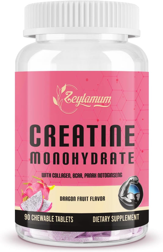 Women's Creatine Monohydrate Supplement with Hydrolyzed Collagen, BCAA, Non-GMO, Sugar-Free - 30 Servings