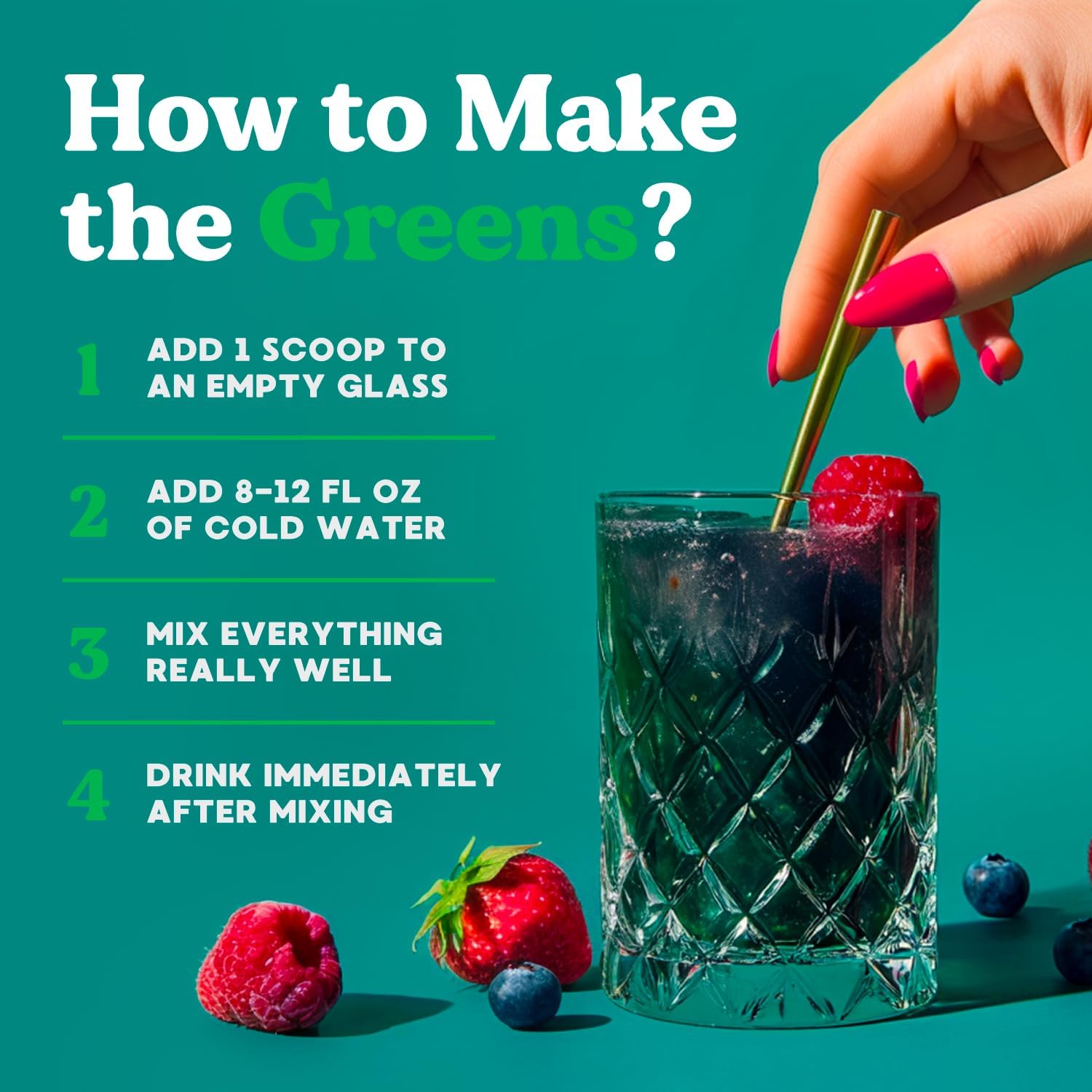 Women's Daily Greens & Superfood Powder with Collagen & Probiotics for Digestive Health & Bloating Relief - 30 Day Supply