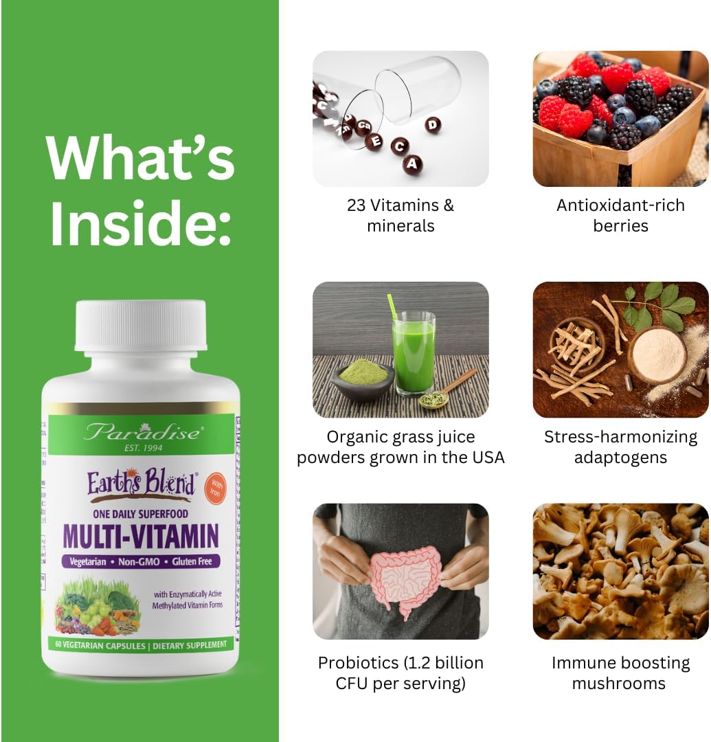 Women's Daily Multivitamin with Iron, Probiotics, Antioxidants, and 48 Organic Superfoods - 30 Capsules