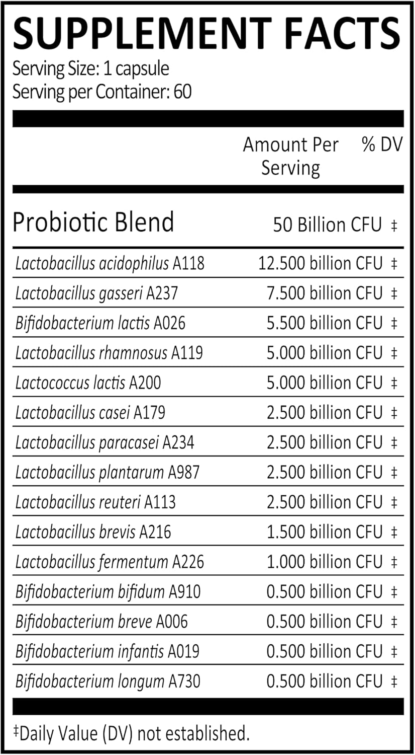 Women's Daily Probiotic for Healthy Digestion, Gut & Vaginal Health - Multi-Strain Formula (60 Count)