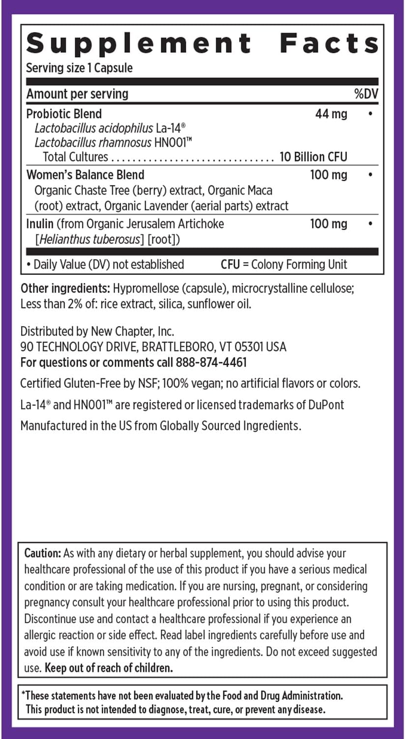 Women's Daily Probiotic Supplement - 30 Count, Vegan & Non-GMO Formula with Prebiotics - 1 Month Supply