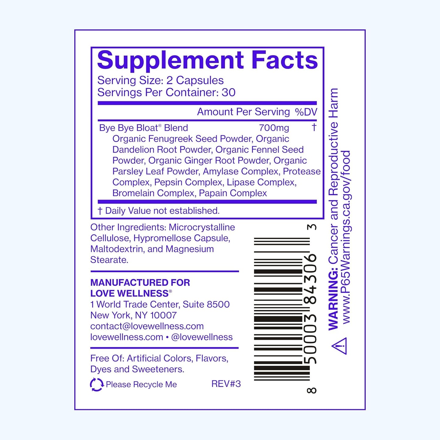 Women's Digestive Enzymes for Bloating Relief & Digestive Health | Bye Bye Bloat Supplement with Fenugreek & Dandelion | 60 Capsules