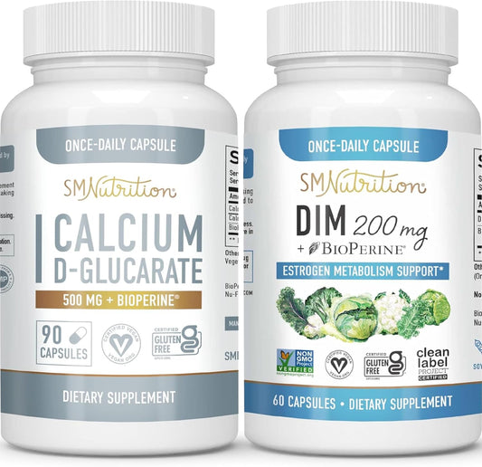 Women's Estrogen Balance Supplement with Calcium D-Glucarate and DIM - Vegan Gluten Free CDG Capsules for Enhanced Health (90 Servings)