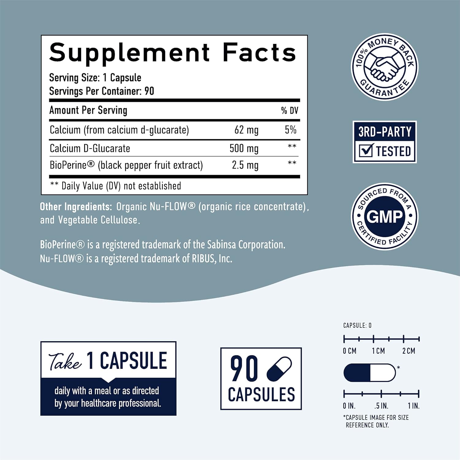 Women's Estrogen Balance Supplement with Calcium D-Glucarate and DIM - Vegan Gluten Free CDG Capsules for Enhanced Health (90 Servings)