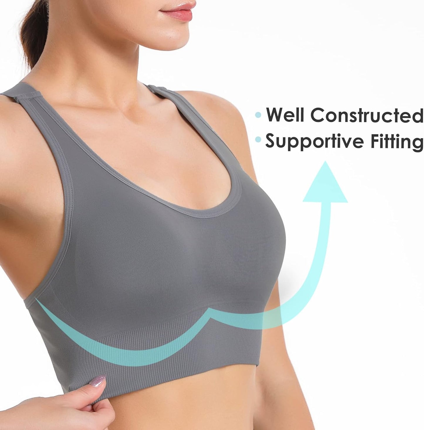 Women's Evercute Padded Sports Bra with Medium Support and Criss Cross Straps for Yoga and Exercise