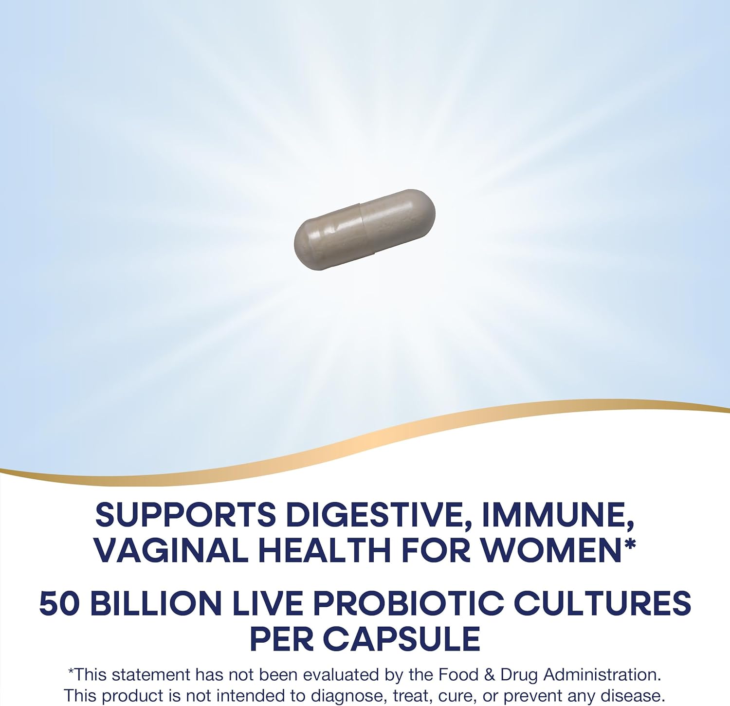Women's Extra Strength Fortify Probiotic with 50 Billion Live Cultures and Plant-Based Prebiotic Fiber - Supports Digestive, Vaginal, & Immune Health - Non-GMO - 30 Capsules