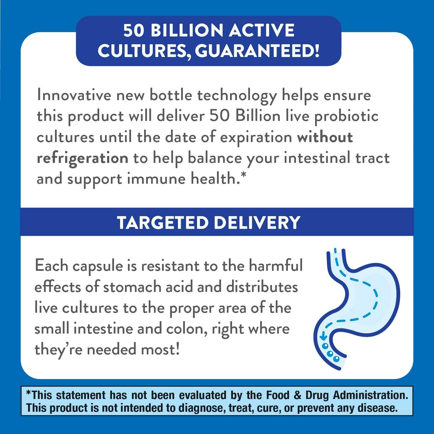 Women's Extra Strength Fortify Probiotic with 50 Billion Live Cultures and Plant-Based Prebiotic Fiber - Supports Digestive, Vaginal, & Immune Health - Non-GMO - 30 Capsules