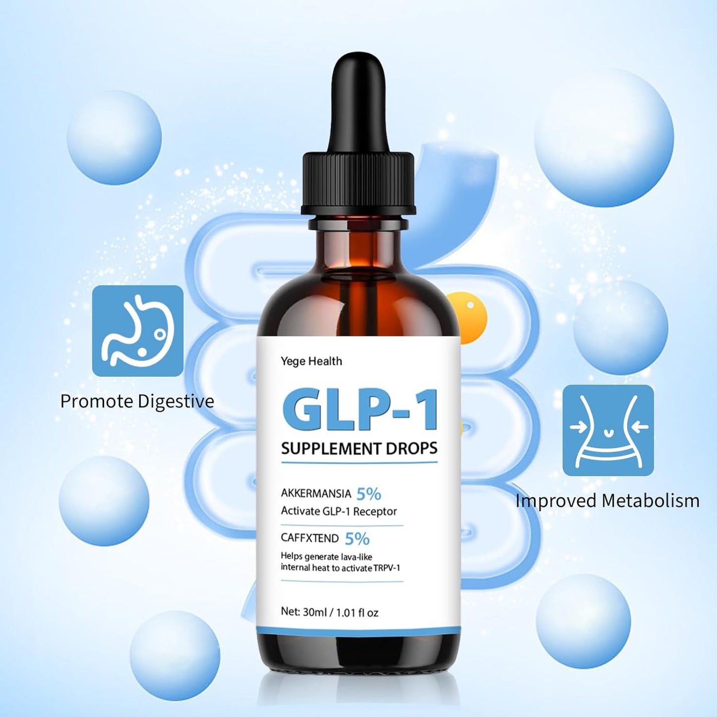 Women's GLP-1 Liquid Supplement Drops - 1 Fl Oz Bottle