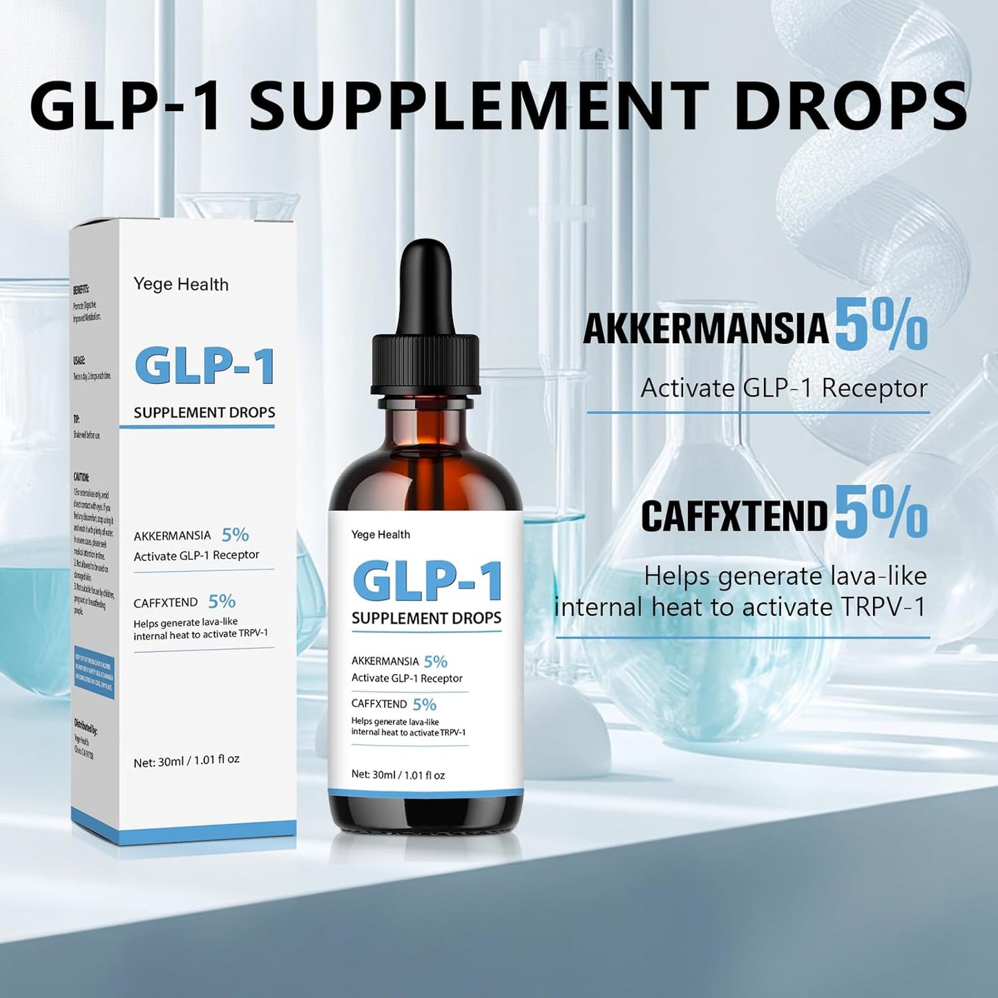 Women's GLP-1 Liquid Supplement Drops - 1 Fl Oz Bottle