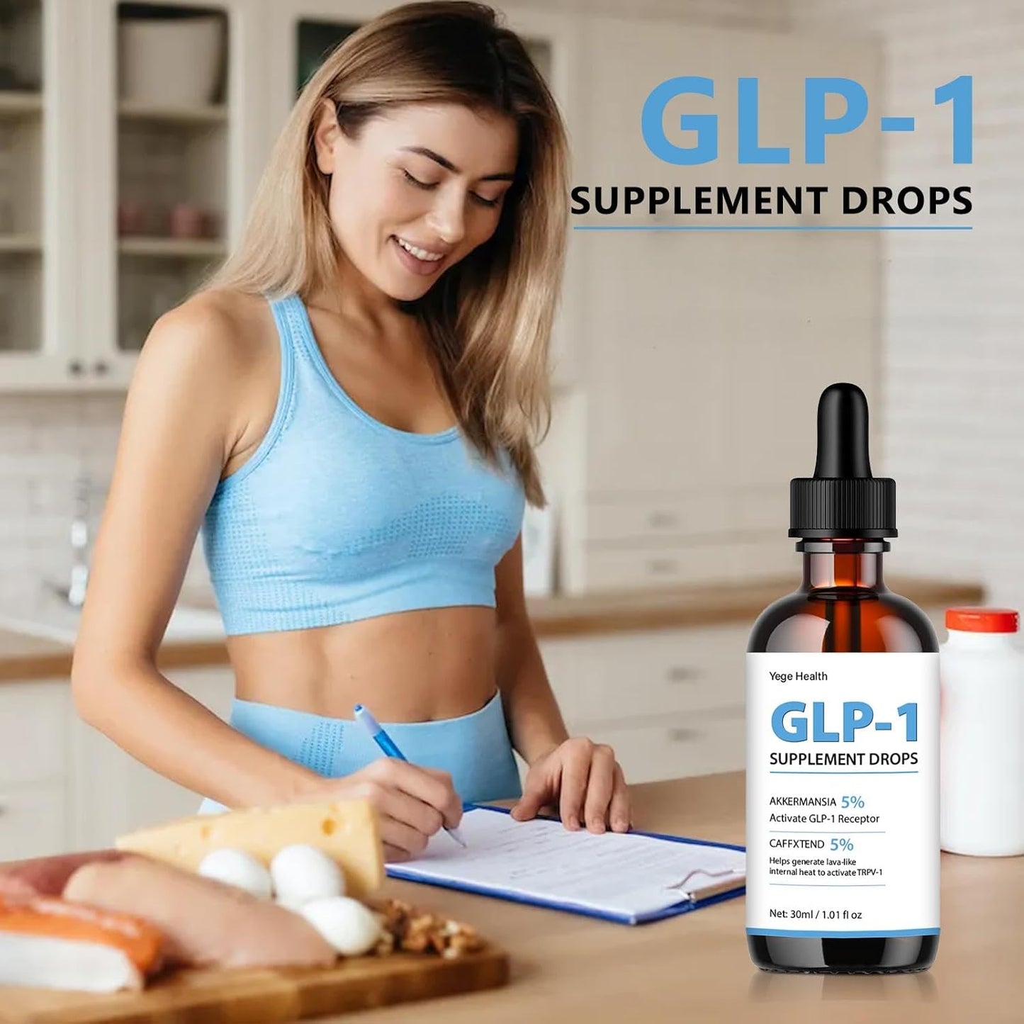 Women's GLP-1 Liquid Supplement Drops - 1 Fl Oz Bottle