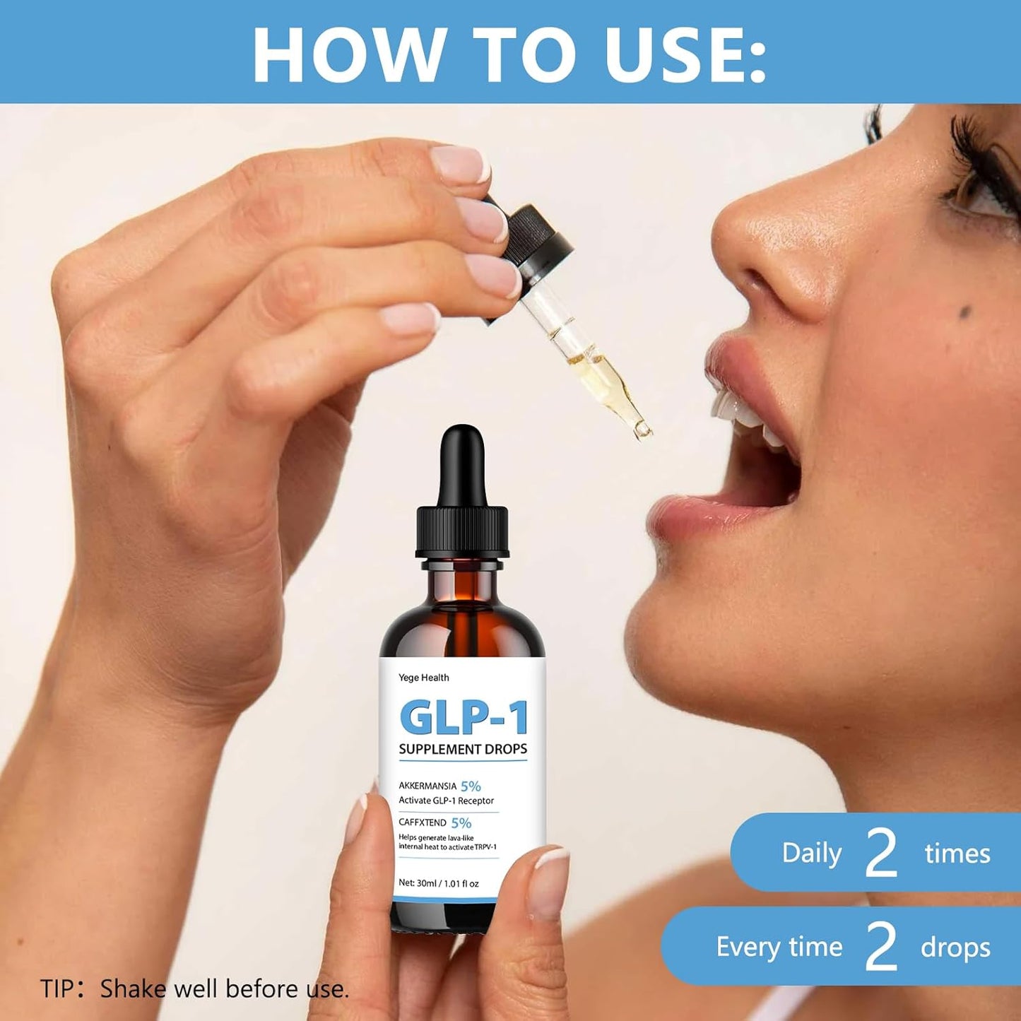 Women's GLP-1 Liquid Supplement Drops - 1 Fl Oz Bottle