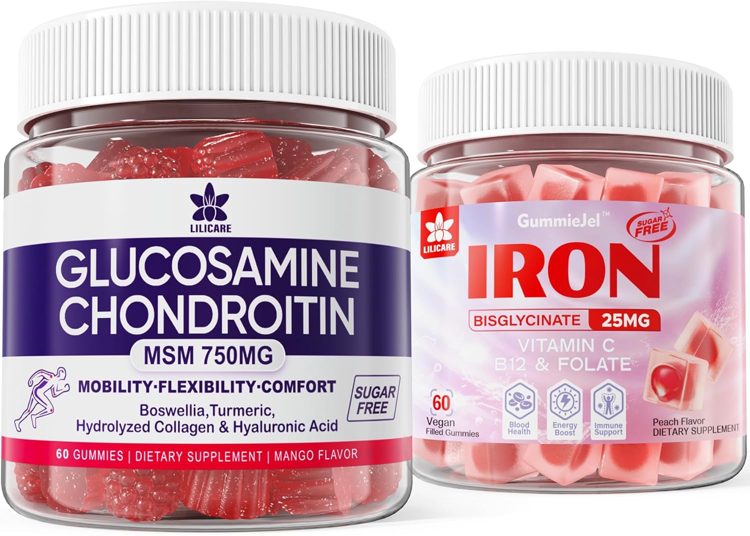 Women's Glucosamine Chondroitin Gummies with Iron - LILICARE Supplement