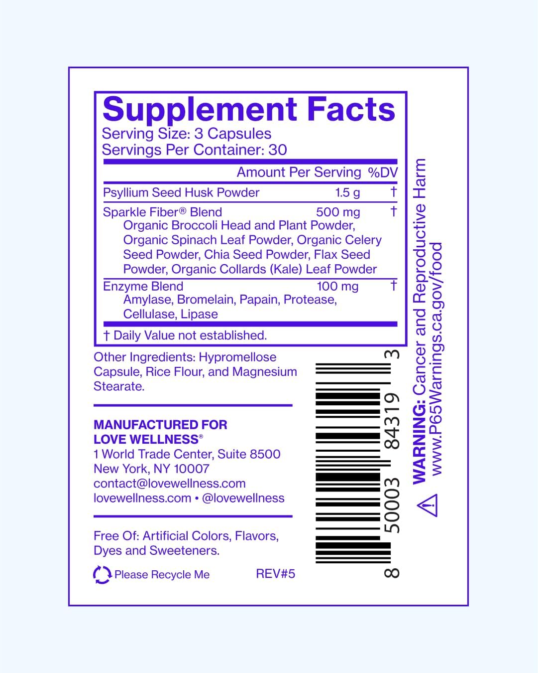 Women's Gut Health Fiber Supplement with Enzymes & Superfoods - 90 Count