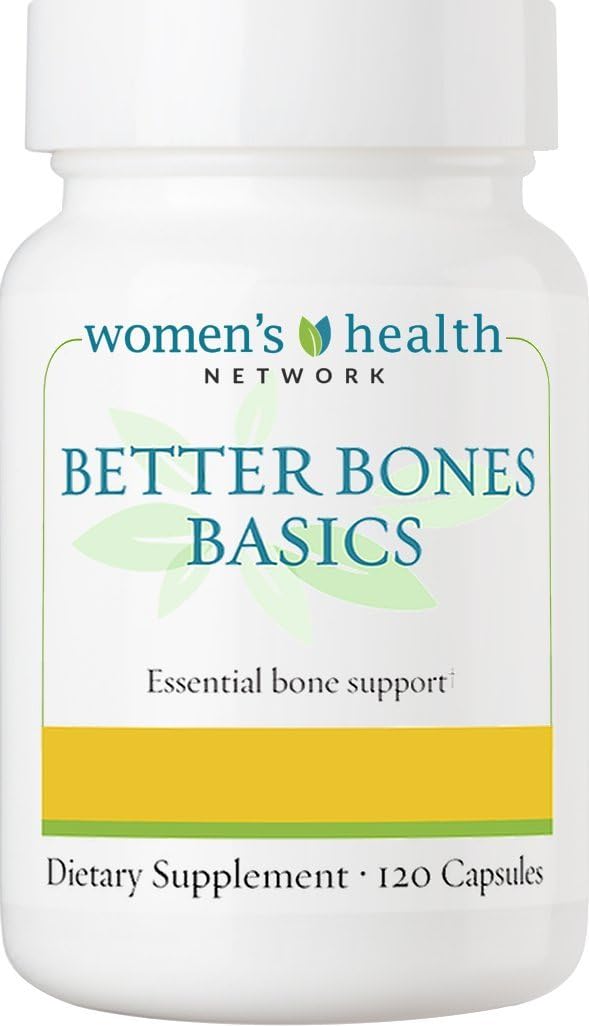 Women's Health Network Better Bones Basics Supplement - 120 Capsules with Calcium, Magnesium, Zinc, Vitamin D, K, Manganese, and Boron