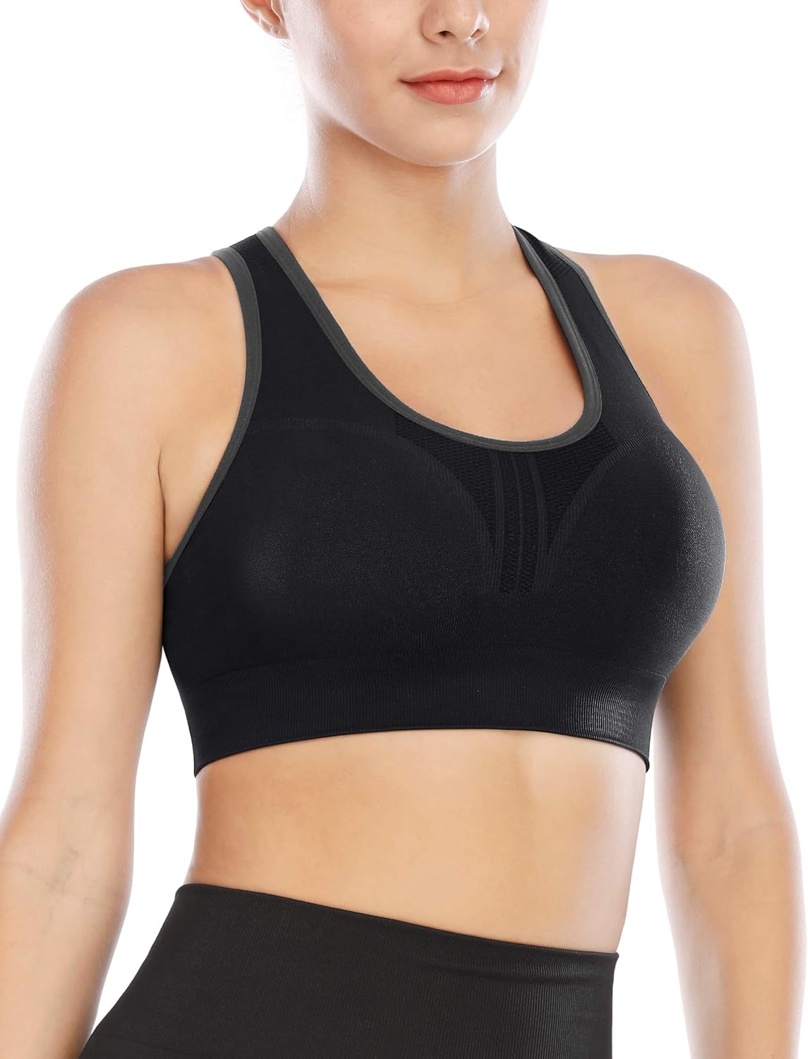 Women's High Impact Padded Racerback Sports Bras for Yoga and Workouts by Heathyoga