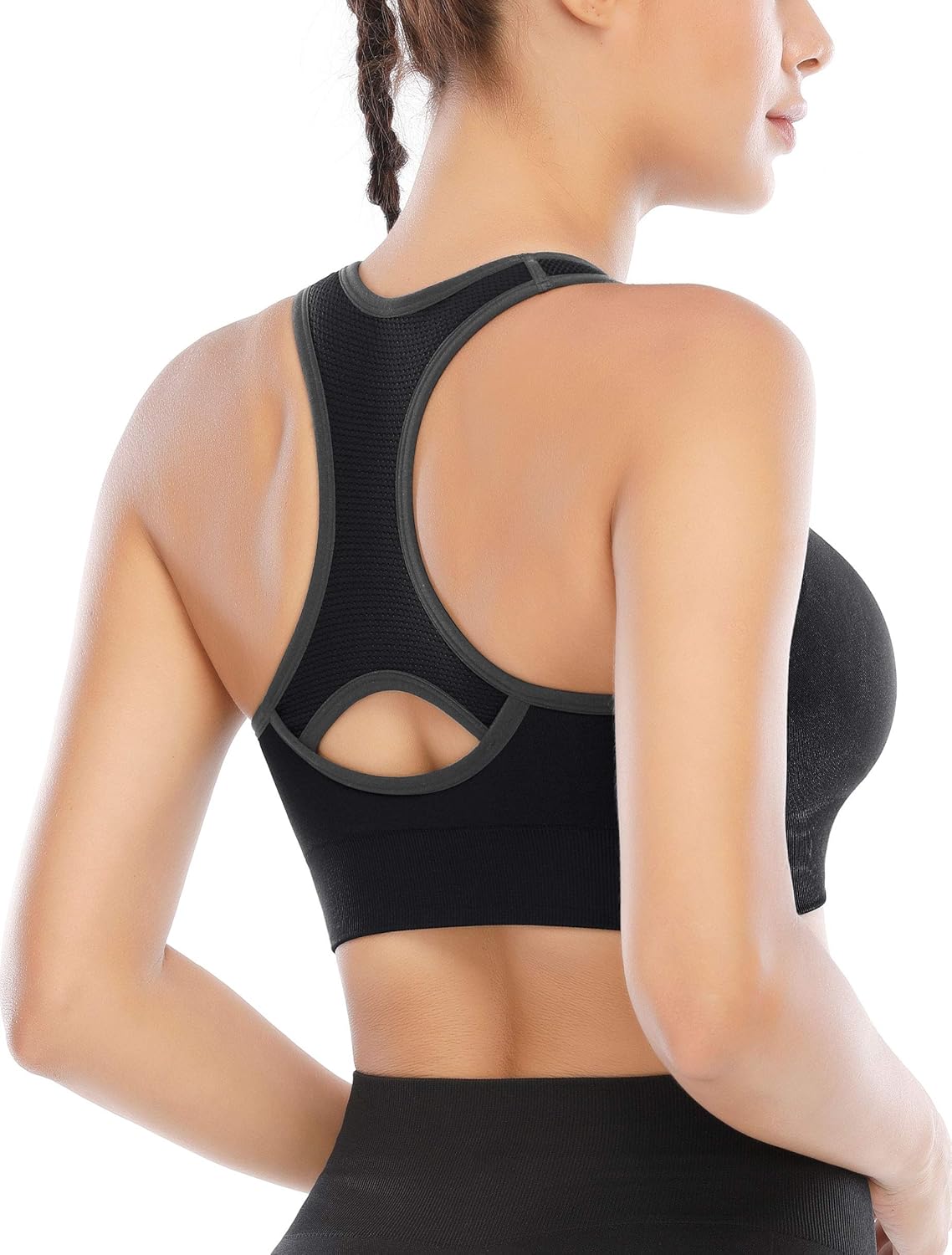 Women's High Impact Padded Racerback Sports Bras for Yoga and Workouts by Heathyoga