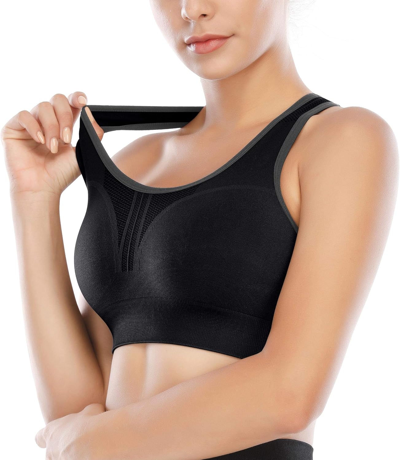 Women's High Impact Padded Racerback Sports Bras for Yoga and Workouts by Heathyoga