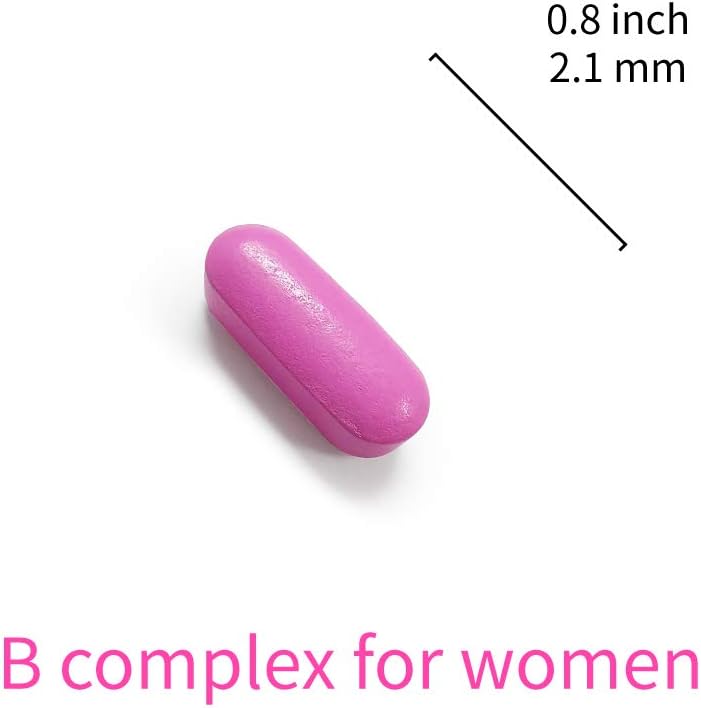 Women's High Potency Timed-Release Vitamin B Complex with Iron, Vitamin C, Cranberry, Pine Bark, Green Tea for Energy - 90 Vegetarian Tablets