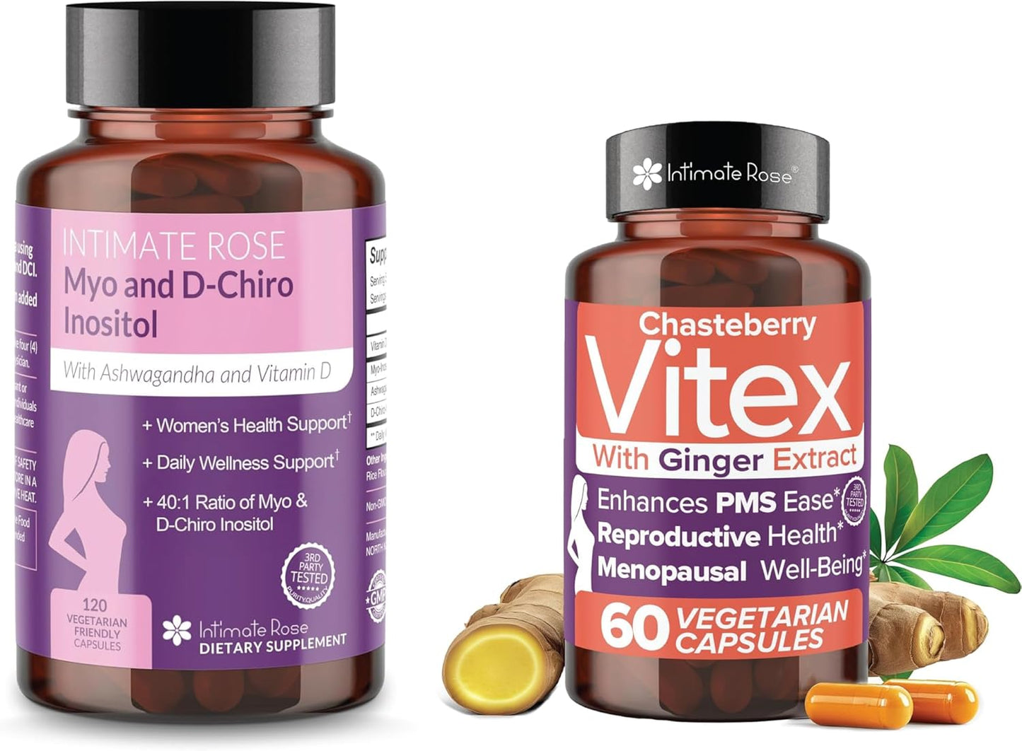 Women's Hormonal Balance Bundle: Myo-Inositol, D-Chiro Inositol, Vitex Chasteberry - Reproductive Health & Menstrual Support