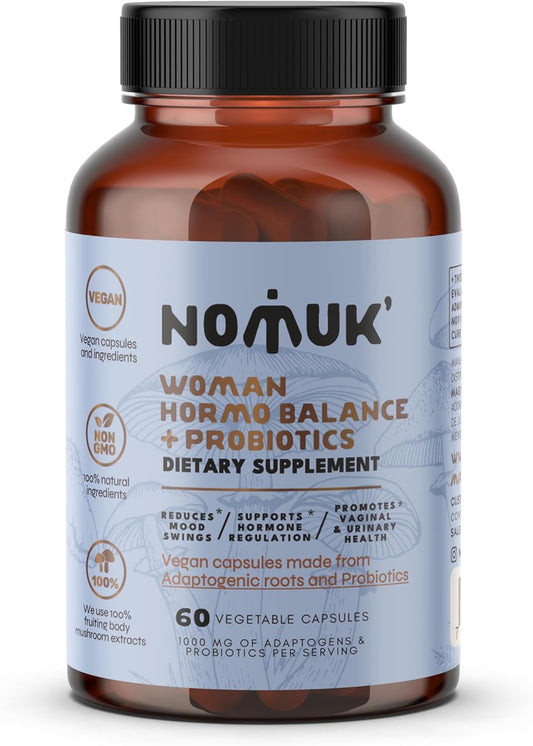 Women's Hormone Balance and Probiotic Supplement with Shatavari, Maca, Schisandra, Ginseng - 60 Capsules for Digestive and Immune Health