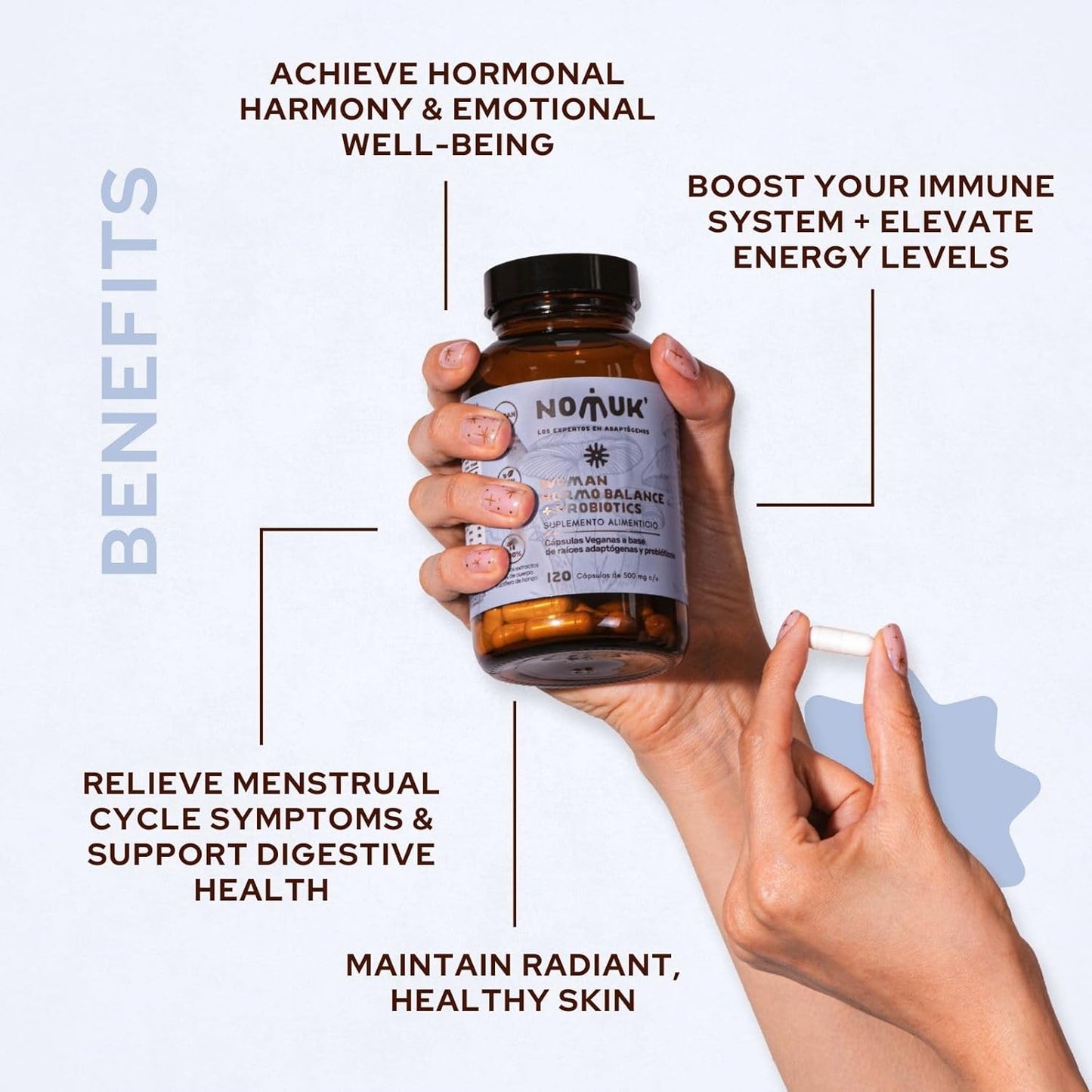 Women's Hormone Balance and Probiotic Supplement with Shatavari, Maca, Schisandra, Ginseng - 60 Capsules for Digestive and Immune Health