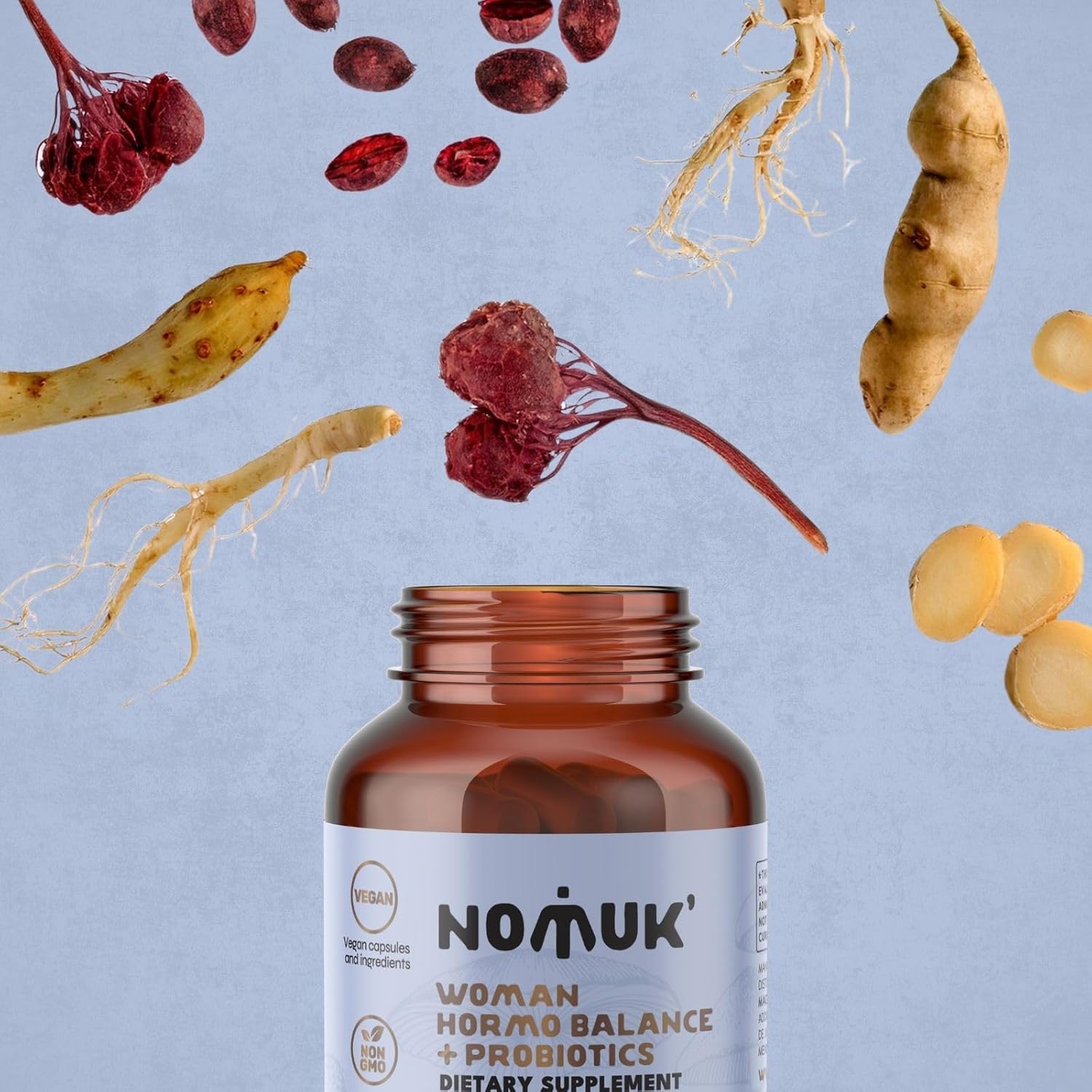 Women's Hormone Balance and Probiotic Supplement with Shatavari, Maca, Schisandra, Ginseng - 60 Capsules for Digestive and Immune Health