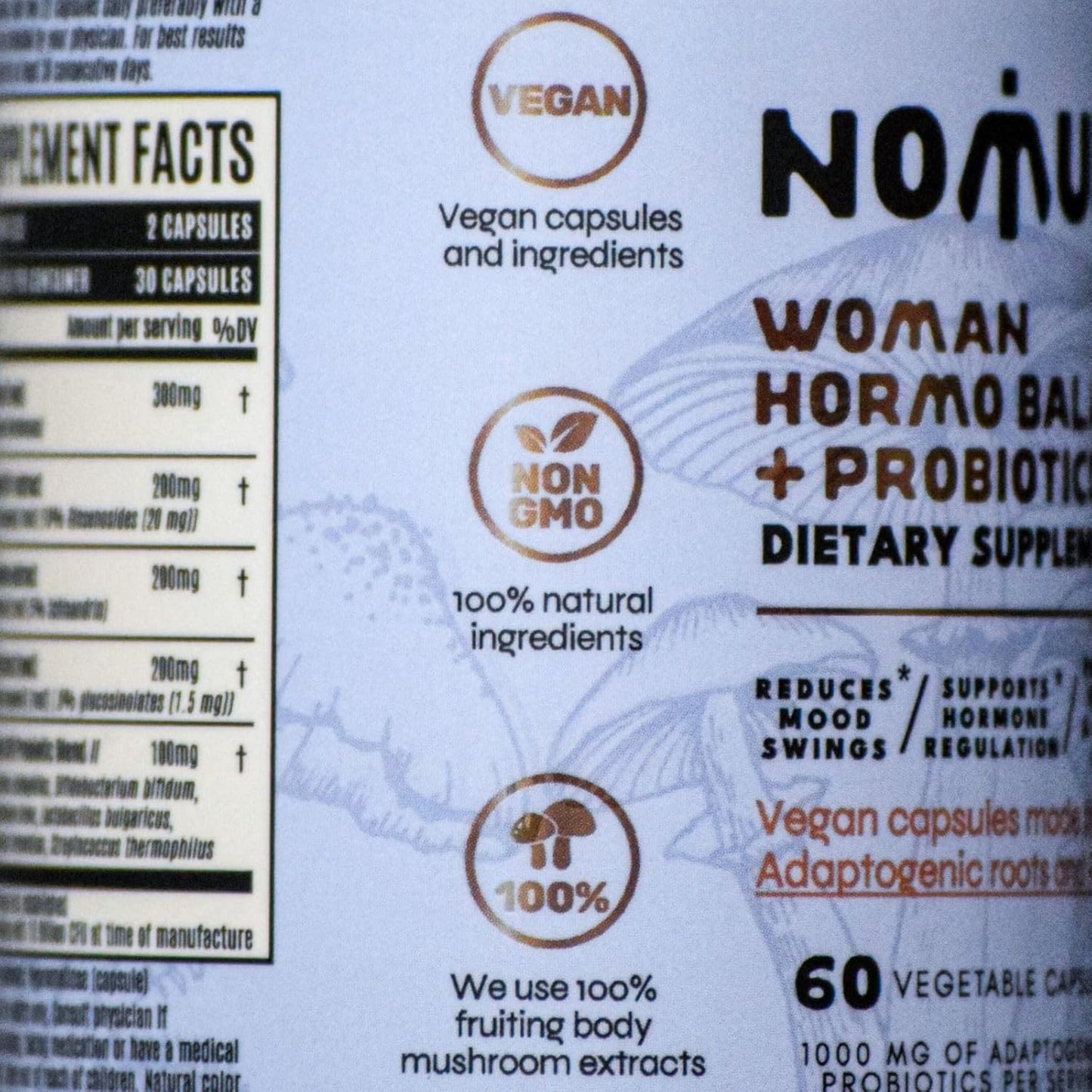 Women's Hormone Balance and Probiotic Supplement with Shatavari, Maca, Schisandra, Ginseng - 60 Capsules for Digestive and Immune Health