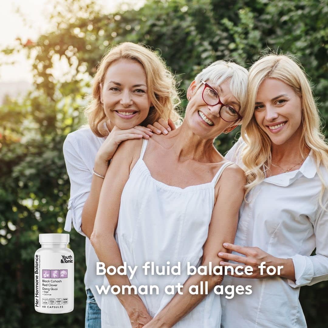 Women's Hormone Balance Capsules with Youth & Tonic Properties | 30 + 60 Pills for Water Retention & Swelling