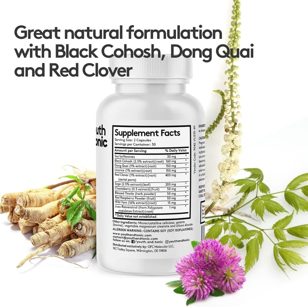 Women's Hormone Balance Capsules with Youth & Tonic Properties | 30 + 60 Pills for Water Retention & Swelling