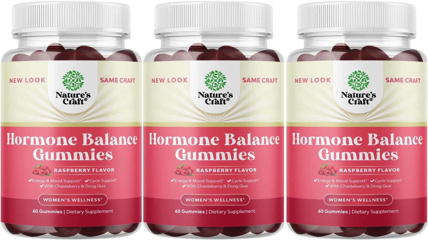 Women's Hormone Balance Gummies with Vitamin B6 and Dong Quai - Menopause Relief and PMS Support Supplement for Women - Natural Cycle Support for All Ages
