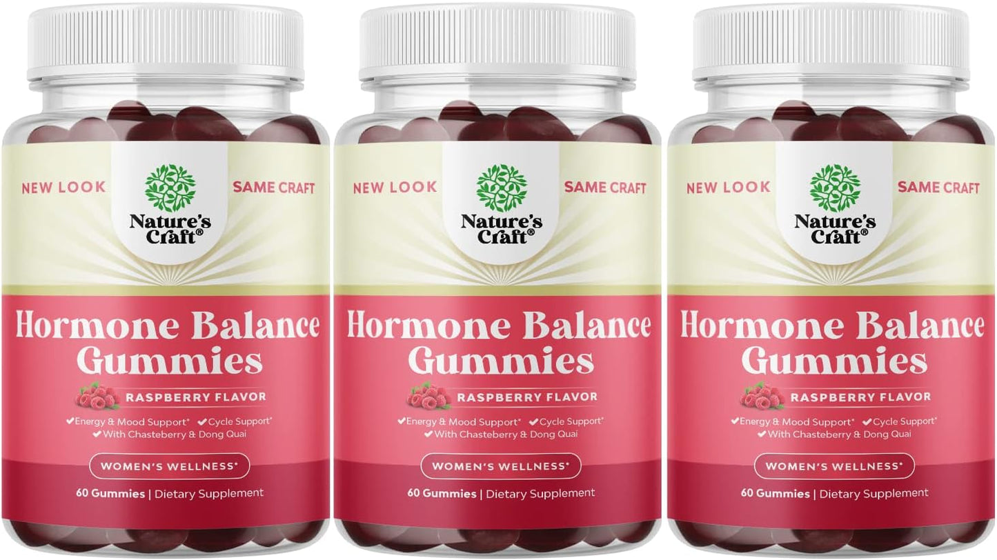 Women's Hormone Balance Gummies with Vitamin B6 and Dong Quai - Menopause Relief and PMS Support Supplement for Women - Natural Cycle Support for All Ages