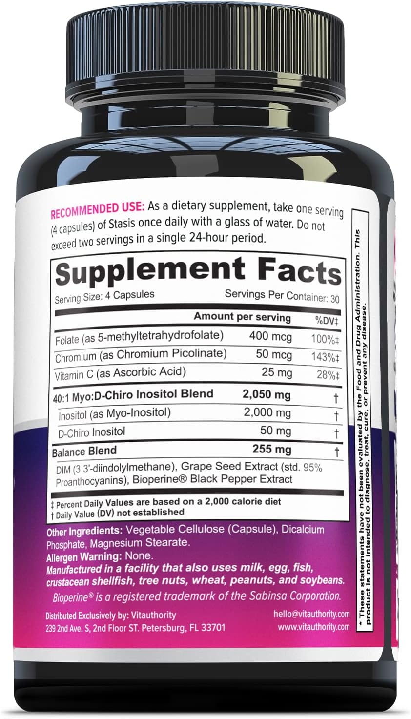 Women's Hormone Balance Supplement - Myo-Inositol & D-Chiro Inositol Blend with DIM - Skin, Energy, & Cycle Support - 30 Day Supply