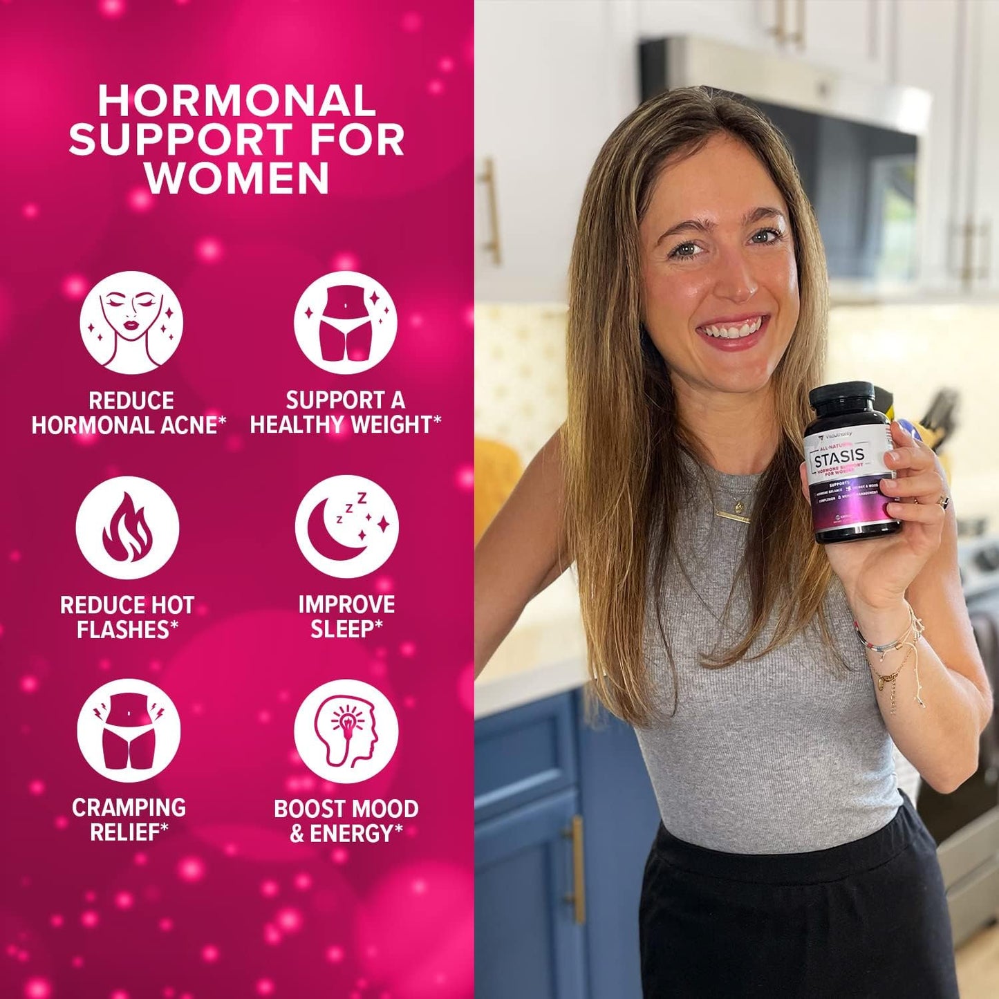 Women's Hormone Balance Supplement - Myo-Inositol & D-Chiro Inositol Blend with DIM - Skin, Energy, & Cycle Support - 30 Day Supply