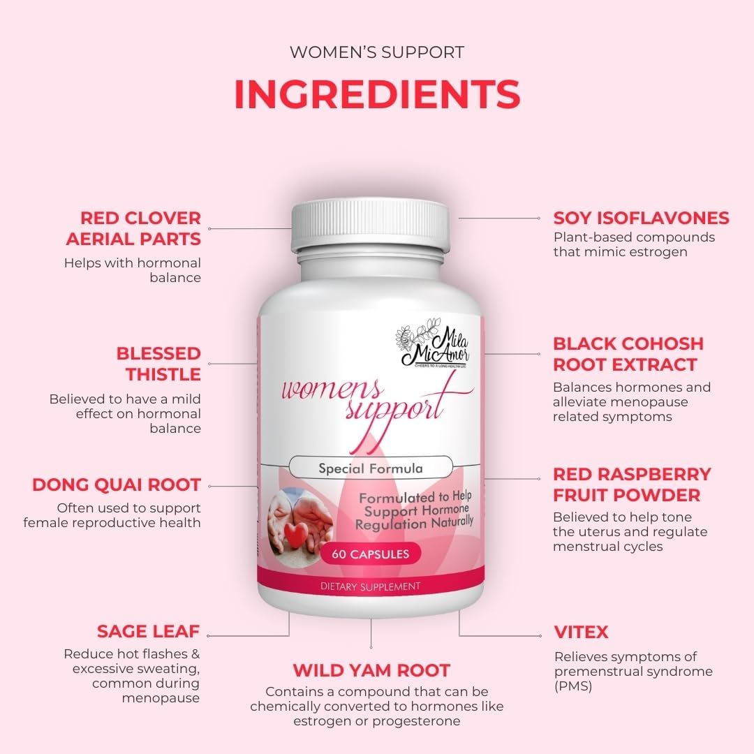 Women's Hormone Balance Support Supplement - Natural Estrogen Regulator with Antioxidants - Menopause Relief - Made in USA - 60 Capsules