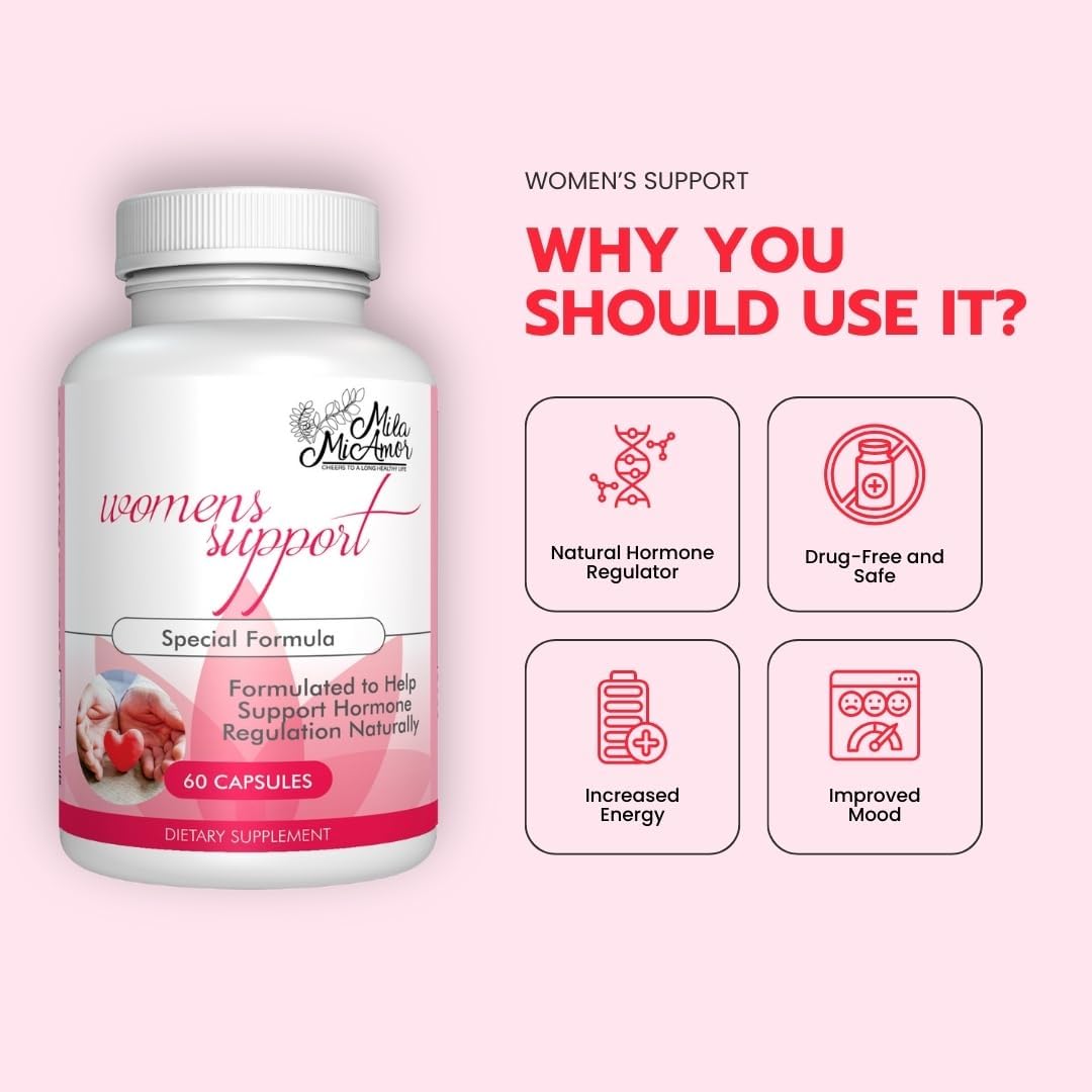 Women's Hormone Balance Support Supplement - Natural Estrogen Regulator with Antioxidants - Menopause Relief - Made in USA - 60 Capsules