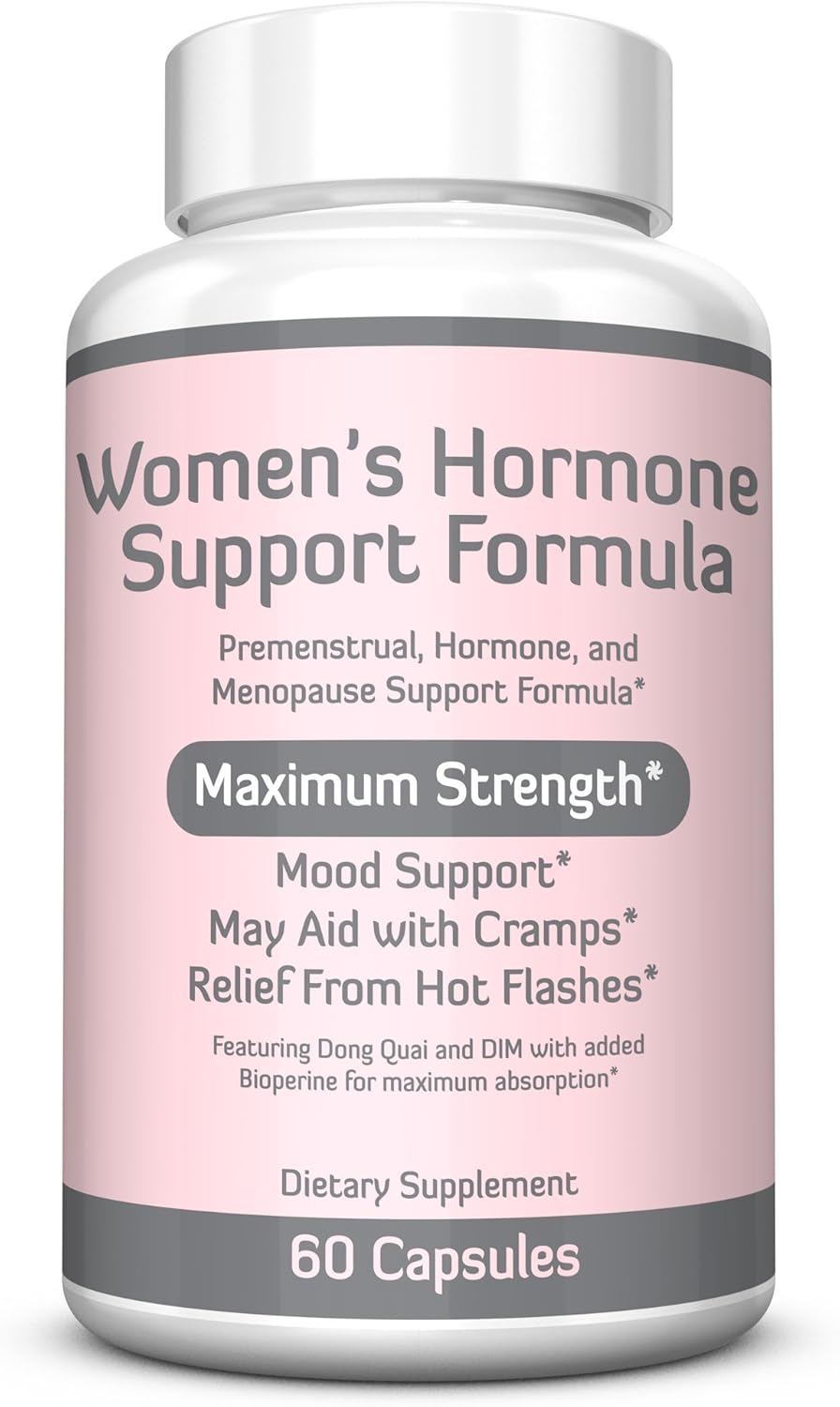 Women's Hormone Balance Support Supplement with Vitamin E, Dong Quai, DIM 200mg - 60 Capsules