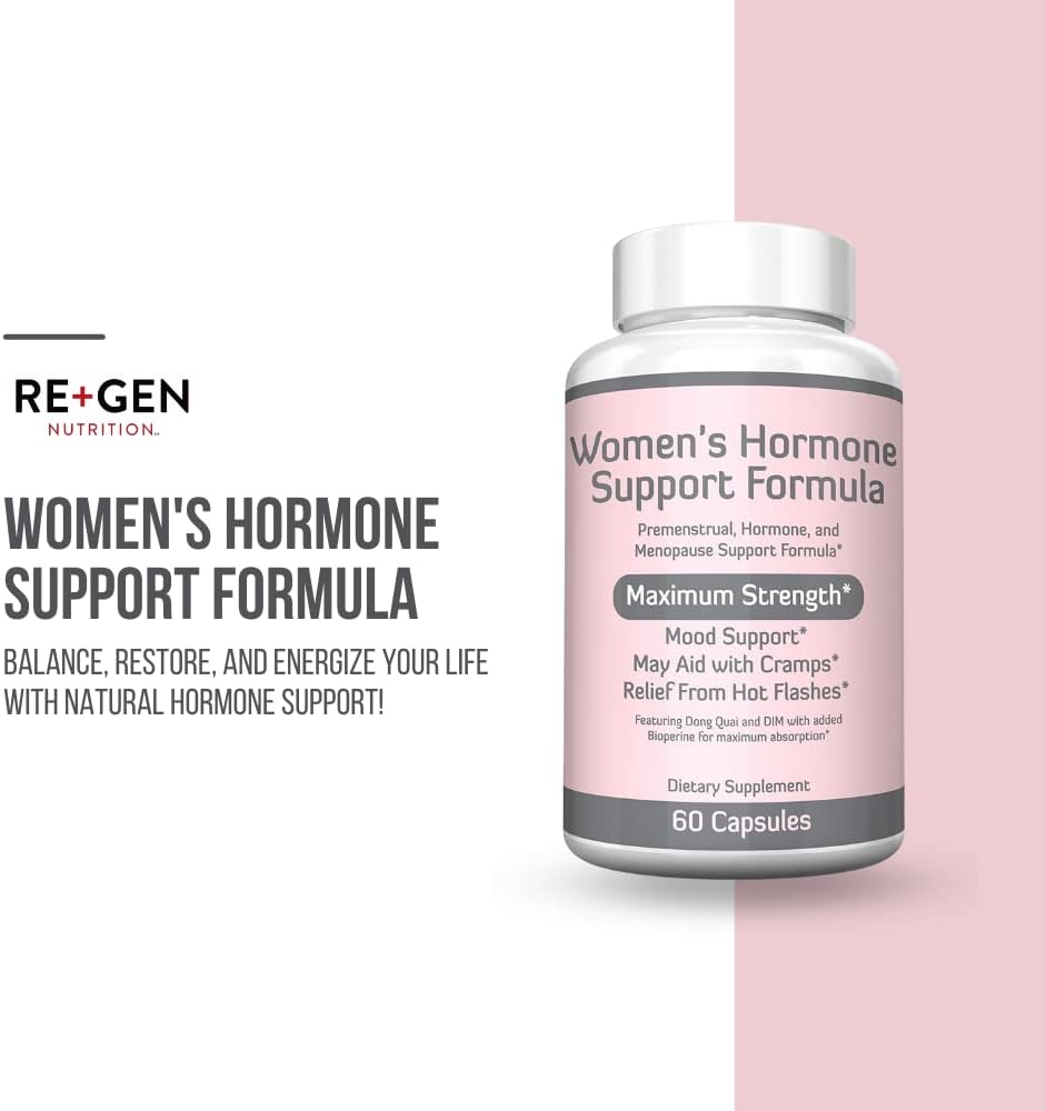 Women's Hormone Balance Support Supplement with Vitamin E, Dong Quai, DIM 200mg - 60 Capsules