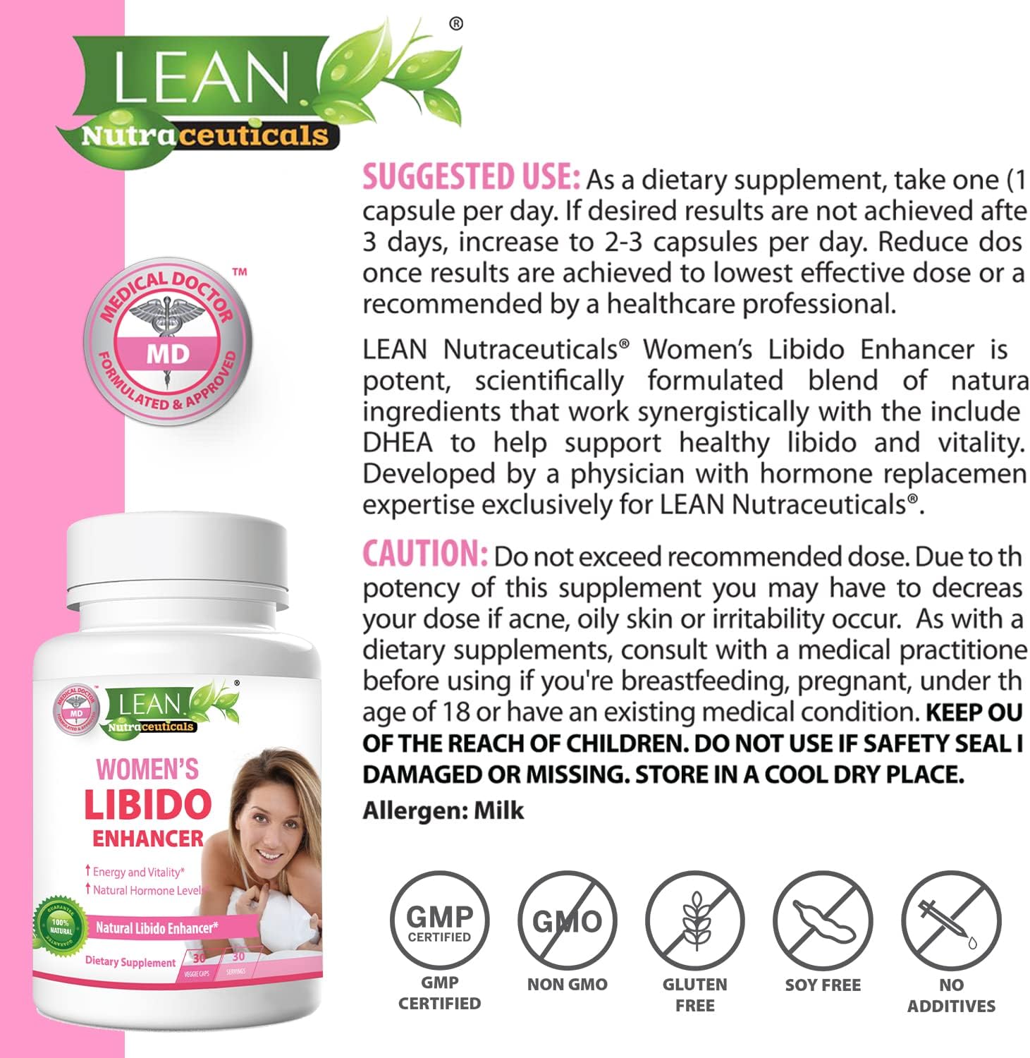 Women's Libido Booster with Maca Root, Fenugreek, Tongkat Ali, Horny Goat Weed - Hormone Balance & Menopause Support - 30 Capsules