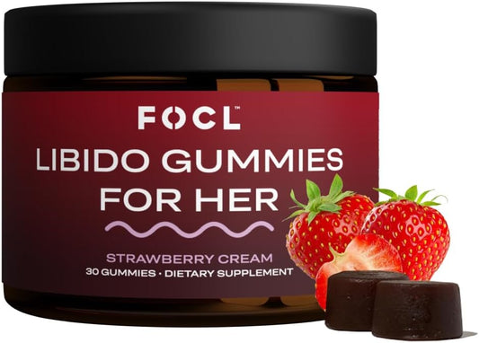 Women's Libido Support Gummies - Boost Desire, Arousal, Energy, Hormone Balance - Horny Goat Weed, Fenugreek, Green Tea - Strawberry Cream - 30 Gummies
